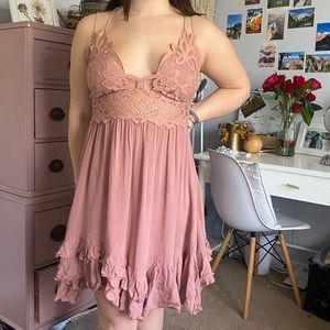 Pink free people one Adella dress